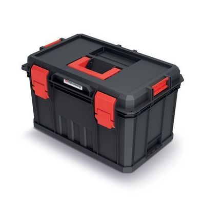 Werkzeugkiste mit 2 Organizer Koffer Werkzeugkoffer Kistenberg Rot 335x530x310