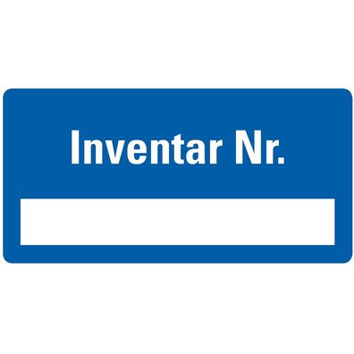 Inventaretikett Inventar-Nr., blau, Folie, Spezialkleber,40x20mm,16/ Bogen