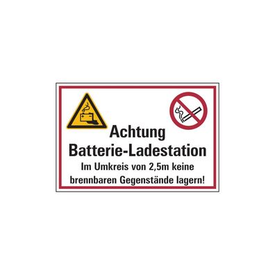 Hinweisschild, Batterie-Ladestation, 200 x 300 mm