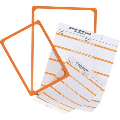 Blanko-Betriebsanweisungen im Einzelrahmen, orange, DIN A4