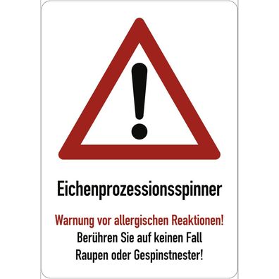 Eichenprozessionsspinner Warnung vor allergischen Reaktionen!