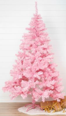Weihnachtsbaum künstlich m. Metallständer 180cm rosa