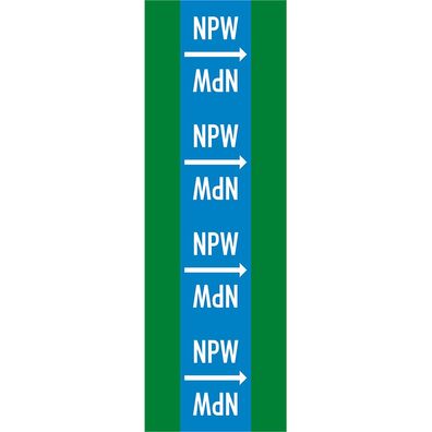 Rohrleitungsband Nichttrinkwasser, DIN 2403, blau/ grün,104mm,33m/ Rolle
