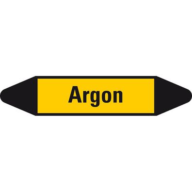 Rohrl. Etikett Argon, gelb/ schwarz, für Ø 15-25mm, 75x17mm, 8/ Bogen