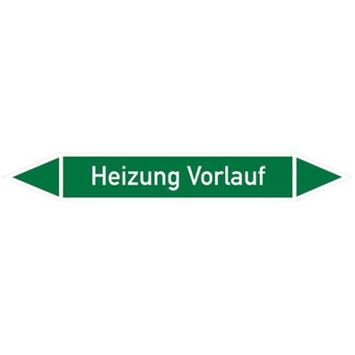 Rohrleitungsetikett, Heizung Vorlauf