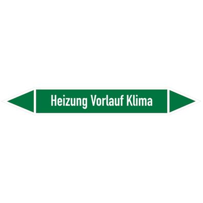 Rohrleitungsetikett, Heizung Vorlauf Klima