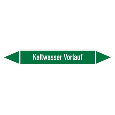 Rohrleitungsetikett, Kaltwasser Vorlauf