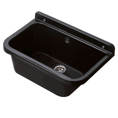 Ausgussbecken Waschbecken Kunststoff schwarz 55x34x21 cm für Innen- oder Außen