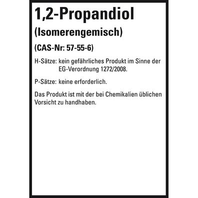 GHS-Etikett 1, 2-Propandiol, gem. GefStoffV/ GHS/ CLP, Folie, 10/ Bo