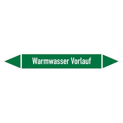 Rohrleitungsetikett, Warmwasser Vorlauf