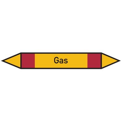 Rohrleitungsetikett, Gas | Folie selbstklebend | 100x15 mm, 1 Stk