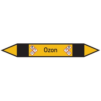 Rohrleitungsetikett, Ozon | Folie selbstklebend | 100x15 mm, 1 Stk