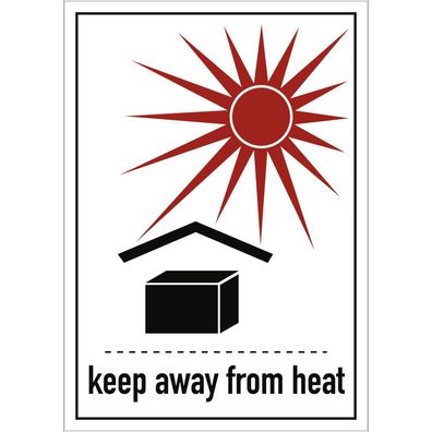 Vor Hitze schützen (keep away from heat), Kombischild, IATA