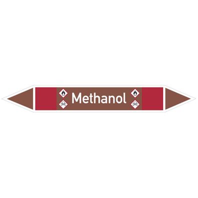 Rohrleitungsetikett methanol | Folie selbstklebend | 100x15 mm, 1 Stk