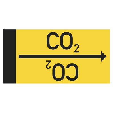 Rohrleitungsband CO2, DIN 2403, ab Ø 15mm, gelb/ schwarz, 33m/ Rolle