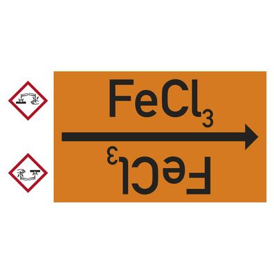 Rohrleitungsband FeCl3, DIN 2403, ab Ø 15mm, orange/ schwarz, 33m/ Rolle