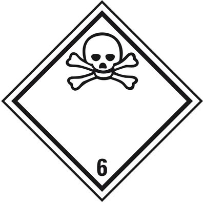 Gefahrgutzettel (Placards) Kl. 6.1 Giftig, Kunststoff, 300x300mm