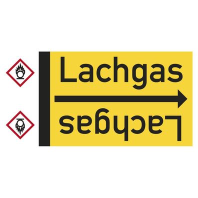 Rohrleitungsband Lachgas, DIN 2403, ab Ø 15mm, gelb/ schwarz, 33m/ Rolle