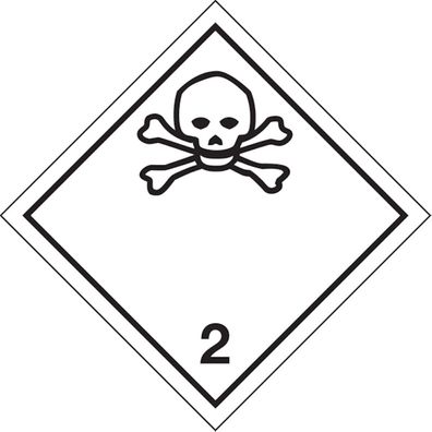 Gefahrzettel, Gefahrgutklasse 2 - Giftige Gase