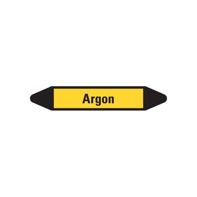 RKZ-Etikett Argon, gelb/ schwarz, für Ø 15-25mm, 96x17mm, 8/ Bogen