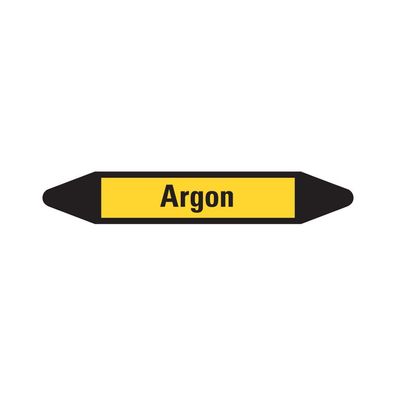 RKZ-Etikett Argon, gelb/ schwarz, für Ø 25-40mm, 154x26mm, 5/ Bogen