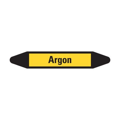 RKZ-Etikett Argon, gelb/ schwarz, für Ø 40-60mm, 218x37mm, 5/ Bogen
