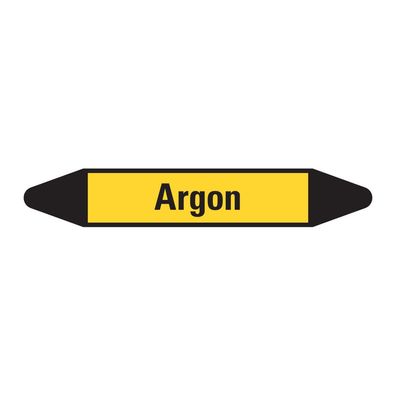RKZ-Etikett Argon, gelb/ schwarz, für Ø 60-90mm, 310x52mm, 3/ Bogen