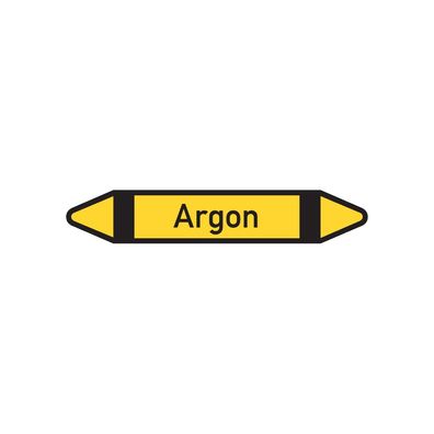 RKZ-Etikett Argon, DIN 2403, gelb/ schwarz/ schwarz, für 8/ Bog