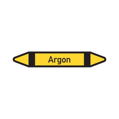 RKZ-Etikett Argon, DIN 2403, gelb/ schwarz/ schwarz, f. 5/ Bog