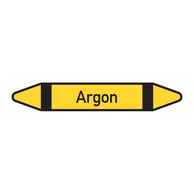 RKZ-Etikett Argon, DIN 2403, gelb/ schwarz/ schwarz, f. 3/ Bog