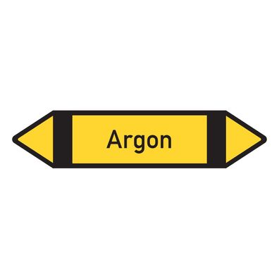 RKZ-Etikett Argon, DIN 2403, gelb/ schwarz/ schwarz, ab 2/ Bog