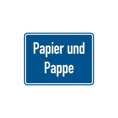 Abfallkennzeichen, Papier und Pappe, 150 x 200 mm, Aluverbund 1 Stk.