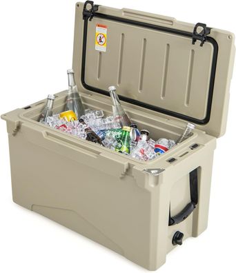 47L Isolierbox Kühlbox tragbar, Wärmebehälter mit Flaschenöffner und Abflusssystem