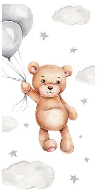 Strandtuch Duschtuch Badetuch Handtuch Kinder Teddy Luftballons Sterne 70 x 140