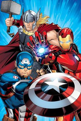 Fleecedecke Marvel Avengers Thor Iron Man Captain America, Superhelden 100 x 150
