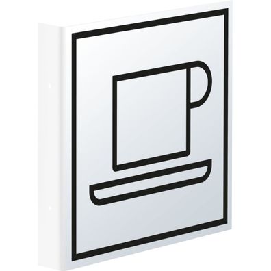 Tür-Fahnenschild Piktogramm Cafeteria, Kunststoff, 150x150mm