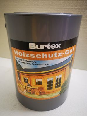 Burtex Holzschutz Gel, tropffrei, UV-beständig, Holzlasur für Außen 5 L - 6 Farben