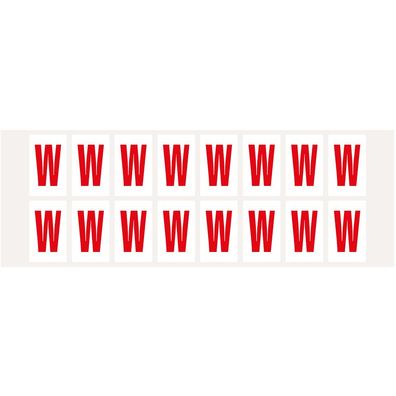 Buchstabe W, weiß/ rot, Folie, Schrifthöhe 25mm, 320 Stück/ Pack
