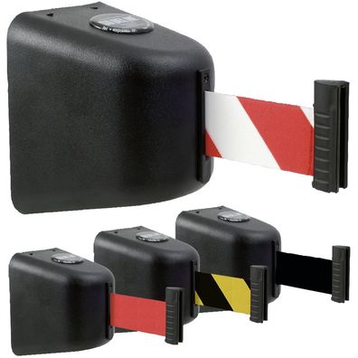 Gurt-Wandkassette GLW 480 schwarz, Kunststoff, Gurt 8 m rot