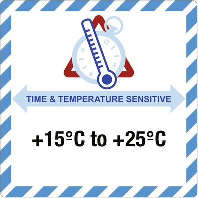 Time & Temperature Sensitive" mit Temperatur nach Ihren Angaben, IATA
