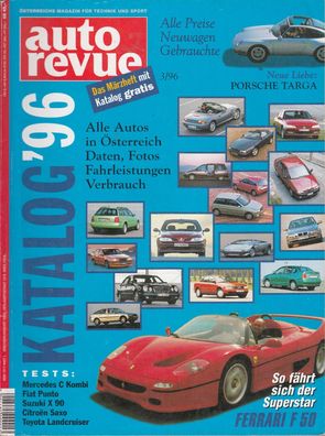 auto revue 3 / 1996 - Katalog 96, Ferrari F50, Porsche Targa, Mercedes C