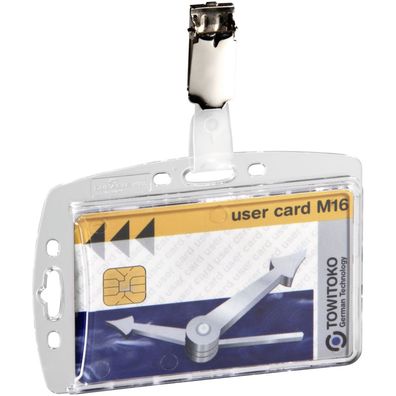 Ausweiskartenhalter mit drehbarem Clip, 87x54 mm, 25 Stück/ VE