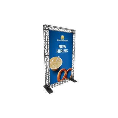 Crown Truss Single Banner, 15 x 15 cm, schwarzer Messewand