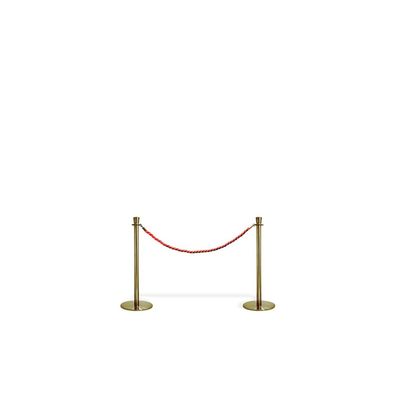 Crowd Control System, 2 poles with red rope. Gold System