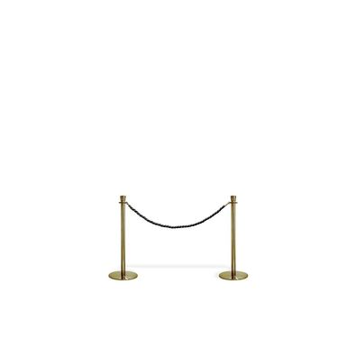 Crowd Control System, 2 poles with black rope. Gold System