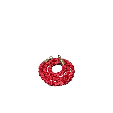 Crowd control rope, Red. - Gold fixing