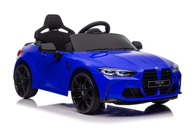 Kinder Elektroauto BMW M4 blau 2 Motoren + LED + FB + Musik Modul