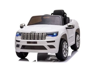 Kinder Elektroauto Jeep Grand Cherokee weiß, 2 Motoren + LED + Audio