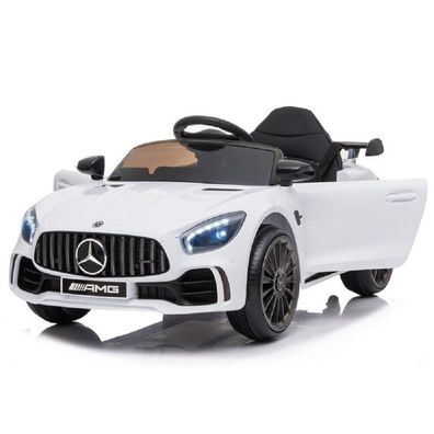 Kinder Elektroauto Mercedes BENZ GTR WEISS, 2X12V FB + AUDIO + LED