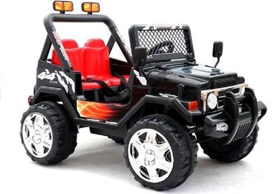 Kinder Elektroauto JEEP Raptor zwei Motoren + LED + Audio + FB schwarz